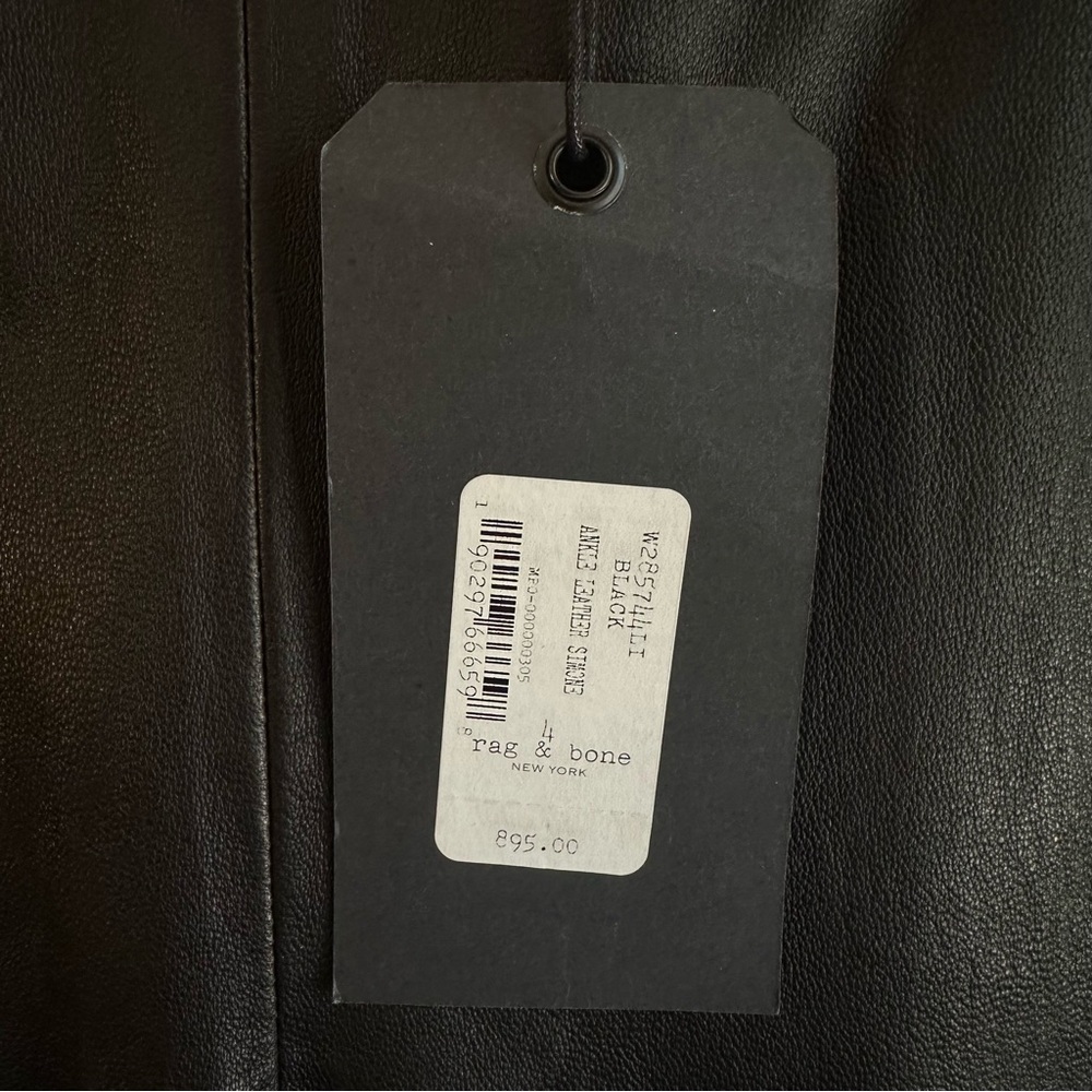 Rag & Bone Black Leather Pants, Size 4 - Picture 2 of 6